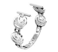 VILLCASE Sun Moon Star Style Metall Edelstahl Bling Crystal Armband Armband Kompatibel für Fitbit Versa 2 ( Silber )