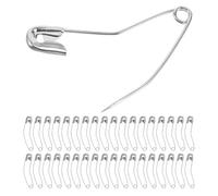 VILLFUL 100 Stück Gebogene Nickelfarbene Sicherheitsnadeln für Quilten Vielseitige Nadel zum Nähen Dicker Stoffe Zeitsparende Bastelhilfe für Näharbeiten und Heimstudio