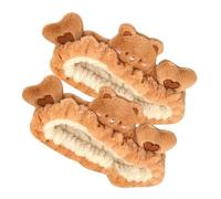 VILLFUL 2 Stück Bären stirnbänder aus Weichem Plüsch Verstellbar und Dehnbar für Gesichtsreinigung Make up und Spa anwendungen Modische Haarbänder für Damen und Beauty stirnband