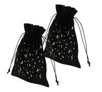 VILLFUL 2 Stück Teiliges Tarot Karten Beutel aus Hochwertigem Veloursstoff Kordelzug Schmuck Aufbewahrungstasche Tragbare Kleine Pouch für Tarot Karten und Zubehör Strapazierfähig und