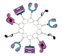 VILLFUL 24 Stück Schlüsselringe Masse Schlüsselanhänger Dekorationen Für Musikpartys Weihnachtsfeier Gefälligkeiten Schlüsselbund Für Studenten Pvc