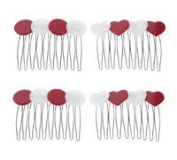 VILLFUL 4 Stück Teiliges Herzförmige Acetat Haarspangen Niedliche Unsichtbare Klemmen mit Fester Haftung Rutschfestes Design für Mädchen und Teens für Alltag und Valentinstag