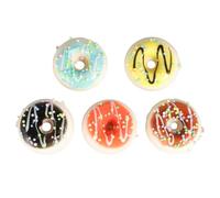 VILLFUL 5 Stück Teiliges Bunter Donut schlüsselanhänger aus Langlebigem Pu material Weiche Haptik Kreative Dekorative Schlüsselanhänger und Taschenanhänger Farbenfrohe Zufällige Farbe