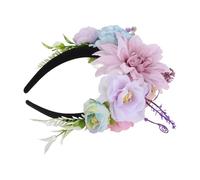 VILLFUL Blumenstirnband Haarkranz aus Seidenstoff Elastisches Haarband mit Rutschfester Innenseite Doppelseitig Künstliche Blumen Festlicher Haarschmuck für Hochzeit Party Festival