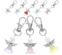 VILLFUL Engel Schlüsselanhänger 8 Stück Schutzengel Anhänger aus Metall Bunte Hochzeit Gastgeschenke für Babyparty Valentinstag und Weihnachten