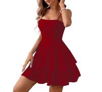 Vimagcal Damen-Kleid, rückenfrei, mit Fliege, kurzes Kleid, Sommermodelle, sexy Neckholder-Kleider, Wein, Mittel