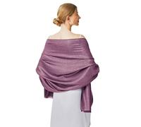 vimate Glitzer Pashmina Stola, Wendbarer Schal für Hochzeit und Abendkleid | Doppelseitig, eine Seite schimmernd, eine Seite uni - elegant für Hochzeit, Abendparty, Brautkleid und festliche Kleider