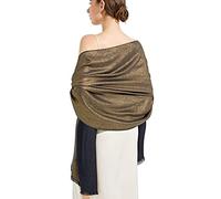 vimate Glitzer Pashmina Stola, Wendbarer Schal für Hochzeit und Abendkleid | Doppelseitig, eine Seite schimmernd, eine Seite uni - elegant für Hochzeit, Abendparty, Brautkleid und festliche Kleider