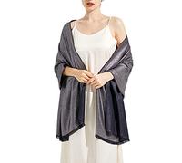 vimate Glitzer Pashmina Stola, Wendbarer Schal für Hochzeit und Abendkleid | Doppelseitig, eine Seite schimmernd, eine Seite uni - elegant für Hochzeit, Abendparty, Brautkleid und festliche Kleider