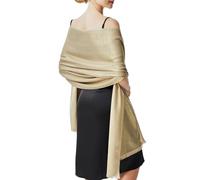 vimate Glitzer Pashmina Stola, Wendbarer Schal für Hochzeit und Abendkleid | Doppelseitig, eine Seite schimmernd, eine Seite uni - elegant für Hochzeit, Abendparty, Brautkleid und festliche Kleider