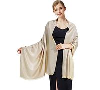 vimate Glitzer Pashmina Stola, Wendbarer Schal für Hochzeit und Abendkleid | Doppelseitig, eine Seite schimmernd, eine Seite uni - elegant für Hochzeit, Abendparty, Brautkleid und festliche Kleider