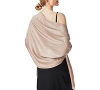 vimate Glitzer Pashmina Stola, Wendbarer Schal für Hochzeit und Abendkleid | Doppelseitig, eine Seite schimmernd, eine Seite uni - elegant für Hochzeit, Abendparty, Brautkleid und festliche Kleider