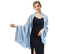 vimate Glitzer Pashmina Stola, Wendbarer Schal für Hochzeit und Abendkleid | Doppelseitig, eine Seite schimmernd, eine Seite uni - elegant für Hochzeit, Abendparty, Brautkleid und festliche Kleider