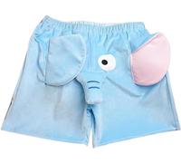 Vimlo Jumbo Trunks Pyjamas, Elefantenhosen for Männer und Frauen, lustige, süße, weiche Elefantenrüssel-Pyjamahosen for Männer, Elefanten-Pyjamas (Color : Blue Short, Size : S)