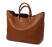 Vimlo Übergroße Tragetaschen for Damen, Handtaschen und Geldbörsen aus echtem Leder, extra großes Fassungsvermögen, Shopper-Tasche aus Rindsleder, Eimer-Geldbörse for Geschäftsreisen (Color : Brown)
