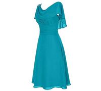 Vimoli Abendkleid Damen Große Größen Rüschen Volant Schlicht Kleider Kurzarm Cocktail Kleid Hohe Taillen Rückenfreies Kleid Übergrößen Festliche Kleider für Hochzeit Gast