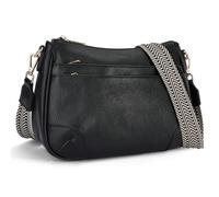 VIMUTI Handtasche Damen mit Vielen Fächern Tasche Damenhandtasche Umhängetasche aus veganem Leder Tasche Crossbody Bag mit Breitem Gurt Schultertasche (01-Schwarz)