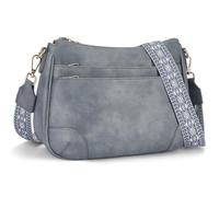 VIMUTI Handtasche Damen mit Vielen Fächern Tasche Damenhandtasche Umhängetasche aus veganem Leder Tasche Crossbody Bag mit Breitem Gurt Schultertasche (02-Blau)