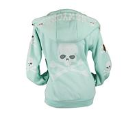 VIN TE Damen Sweat Jacke Kapuze Hoodie Fleece gefüttert Übergangsjacke Verschiedene Modelle Anker Sterne Herz (Türkis-2117, XL)