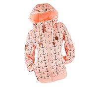 VIN TE Damen Sweat Jacke Kapuze Hoodie Fleece gefüttert Übergangsjacke Verschiedene Modelle Anker Sterne Herz (Rosa-2069, XXL)