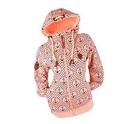 VIN TE Damen Sweat Jacke Kapuze Hoodie Fleece gefüttert Übergangsjacke Verschiedene Modelle Anker Sterne Herz (Rosa-2071, XXL)