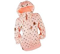 VIN TE Damen Sweat Jacke Kapuze Hoodie Fleece Übergangsjacke Anker Sterne Steuerrad S M L XL 2XL 3XL (XXL, Rosa-Steuerrad-2013)