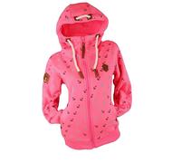 VIN TE Damen Sweat Jacke Kapuze Hoodie Fleece Übergangsjacke Anker Sterne Steuerrad S M L XL 2XL 3XL 4XL 5XL 6XL 7XL (DE/NL/SE/PL, Alphanumerisch, L, Regular, Regular, Pink-Anker-1853)