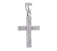 Vinani Anhänger Kreuz schmal Zirkonia weiß Sterling Silber 925 AKS-EZ
