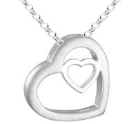 Vinani Anhänger mit Herzmotiv aus 925 Sterling Silber für Damen - filigraner silberner Kettenanhänger im Herz-in-Herz-Design, nickelfrei & antiallergisch, Designed in Deutschland, AHR-T45