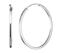 Vinani Creolen rund medium flexibel mit eckigen Kanten Sterling Silber 925 Ohrringe CMH