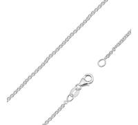 Vinani Damen Ankerkette aus Sterling Silber 925 ohne Anhänger glänzende feine Gliederkette Halskette mit 0,7 mm Stärke - Silberkette - UB80