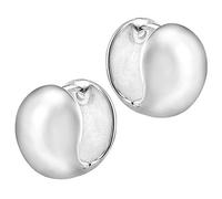 Vinani Damen Ohrringe 925 Silber - Klapp-Creolen Kugelform glänzend - aus 925 Sterling Silber - Ohrringe für Frauen - CJO