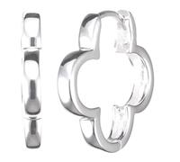 Vinani Damen Ohrringe 925 Silber - Klapp-Creolen Ohrring Set für Frauen aus 925 Sterling Silber Blume glänzend CSF1