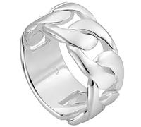 Vinani Damenring aus 925 Sterling Silber - Massiver, glänzender Panzerkette-Ring, verschlungenes Design, nickelfrei & antiallergisch, handgefertigter eleganter Silberschmuck, 2RLA-64