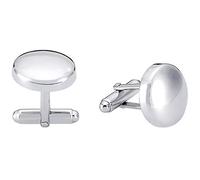 Vinani Design Manschettenknöpfe rund schlicht glänzend 925 Sterling Silber Herren Anzug Hemd 2MAS