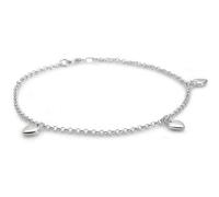 Vinani Fußkettchen drei Herzen 22 cm auf 26 cm verlängerbar Italien hochwertig Sterling Silber 925 Fußkette F3H