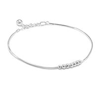 Vinani Fußkettchen Kugel Perle glänzend 23 cm auf 27 cm verlängerbar Italien hochwertig Sterling Silber 925 Fußkette FCU