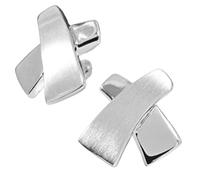 Vinani Ohrstecker Linien gekreuzt klein mattiert glänzend Sterling Silber 925 Kreuz Ohrringe OEC