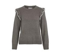 VINANZY L/S O-NECK FLOUNCE KNIT TOP/BF Grau XS
