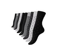 Vincent Creation 10 Paar Süsse Damensocken & Mädchensocken Dot´s and Stripes, Baumwolle - gepunktet und geringelt, Mehrfarbig, 39/42