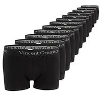 Vincent Creation 12er Pack Herren Boxershorts Retroshorts Hipster Fitted, Schwarz, Gr. XL