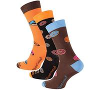 Vincent Creation 3 Paar Bunte Lustige Socken, Damen & Herren Fun Socks, Witzige Strümpfe, Verrückte Socken Modische Oddsocks Mehrfarbig als Geschenk, Einheitsgrösse (36-40, Donuts)