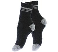 Vincent Creation 4 Paar Kuschelsocken Warme Flauschige Damen Socken Bettsocken Wintersocken, schwarz, One Size