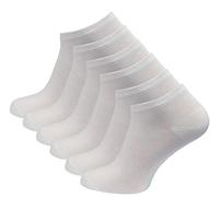 Vincent Creation 6 Paar BAMBUS Sneaker Socken, Weiss, Gr. 39-42
