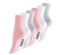 Vincent Creation 6 Paar Bambus Socken, Unisex Bambussocken für Damen und Herren, Handgekettelte Spitze (35-38, 6 Paar - Assorted (Rosa, Weiss, Hellgrau))