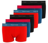 Vincent Creation 6er Pack Boxershorts, Boxer, Unterhose, Herren Retroshorts, Mix (Schwarz/Rot/Blau), Gr. XL