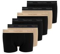Vincent Creation 6er Pack Boxershorts, Boxer, Unterhose, Herren Retroshorts, Mix (Schwarz/Taupe/Schwarz), Gr. L