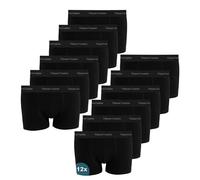 Vincent Creation Boxershorts Herren 12er Pack Baumwolle Unterhosen Männer Boxer Retroshorts Unterwäsche, Schwarz, Gr. XL