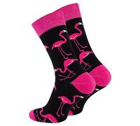 Vincent Creation Bunte Lustige Socken Damen & Herren Fun Socks Witzige Strümpfe Verrückte Socken Modische Oddsocks Mehrfarbig als Geschenk, Einheitsgrösse, (36-40, PinkFlamingo)