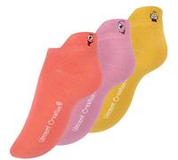 Vincent Creation Sneaker Socken mit Cartoon/Smiley Stickerei 6 Paar Damen Mädchen bunte Socken lustige Söckchen, Mix farbig bunt